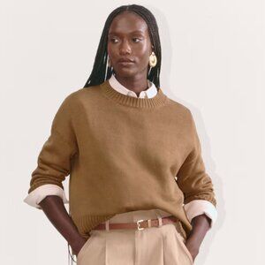 Everlane Boxy Sweater in Everyday Cotton Toasted Coconut